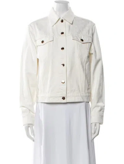 Pre-owned Tory Burch Patterned Denim Jacket In Neutral