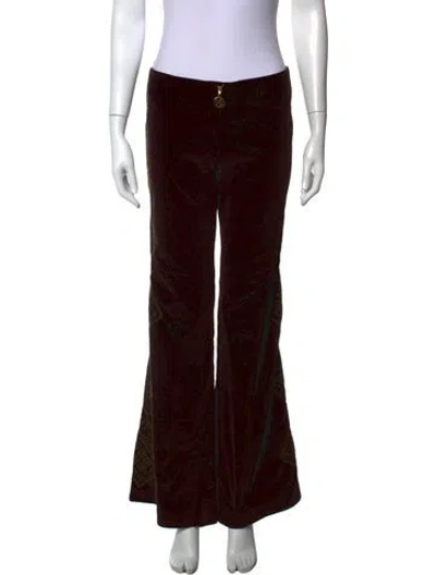 Pre-owned Tory Burch Patterned Flared Pants In Brown