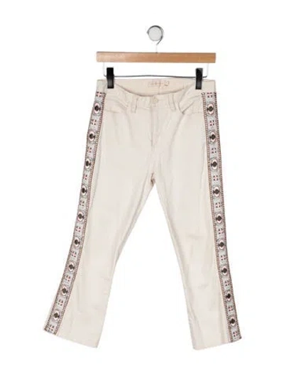 Pre-owned Tory Burch Patterned Flared Pants In Neutrals