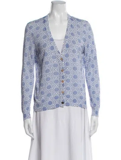 Pre-owned Tory Burch Patterned Jacket In Blue