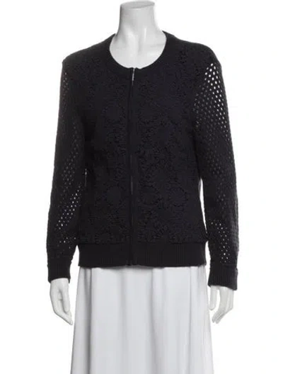 Pre-owned Tory Burch Patterned Jacket In Blue