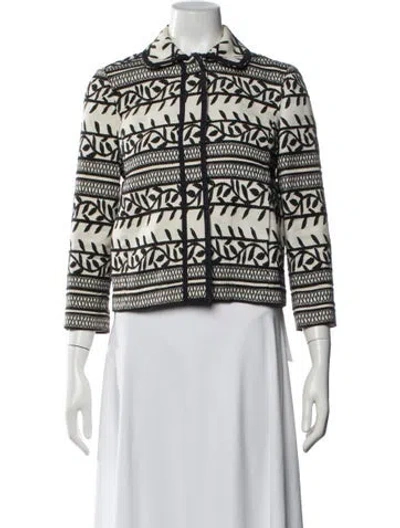 Pre-owned Tory Burch Patterned Jacket In Blue