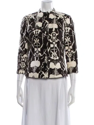 Pre-owned Tory Burch Patterned Jacket In Brown