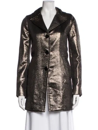 Pre-owned Tory Burch Patterned Jacket In Gold