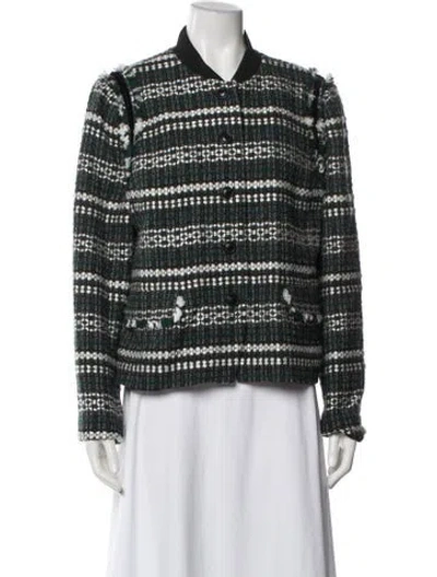 Pre-owned Tory Burch Patterned Jacket In Green
