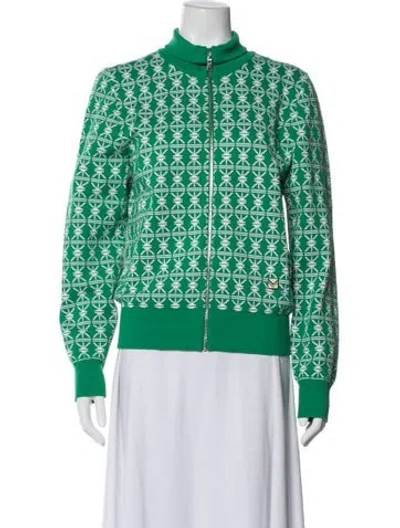 Pre-owned Tory Burch Patterned Jacket In Green
