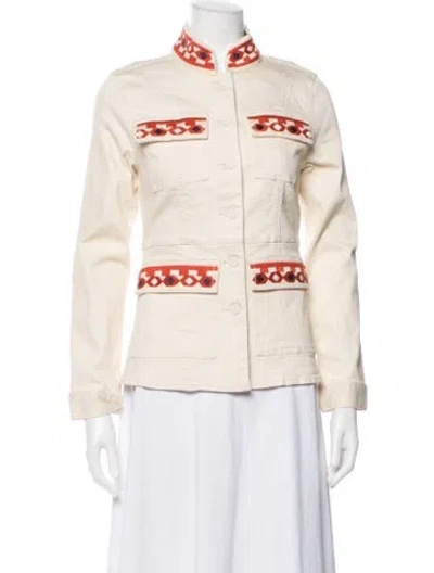 Pre-owned Tory Burch Patterned Jacket In Neutral