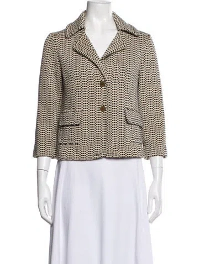 Pre-owned Tory Burch Patterned Jacket In Neutrals
