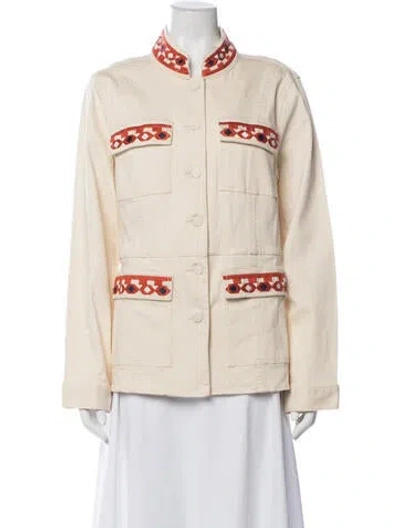 Pre-owned Tory Burch Patterned Jacket In Pink