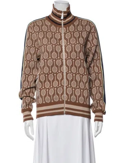 Pre-owned Tory Burch Patterned Jacket W/ Tags In Brown