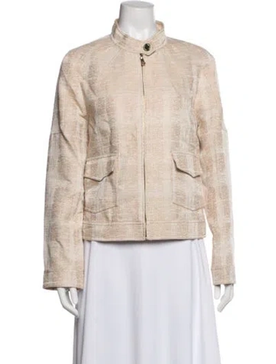 Pre-owned Tory Burch Patterned Jacket W/ Tags In Neutral