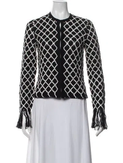 Pre-owned Tory Burch Patterned Jacket In White