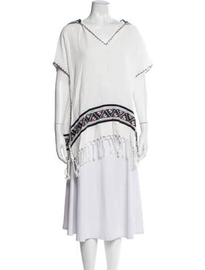 Pre-owned Tory Burch Patterned Jacket In White