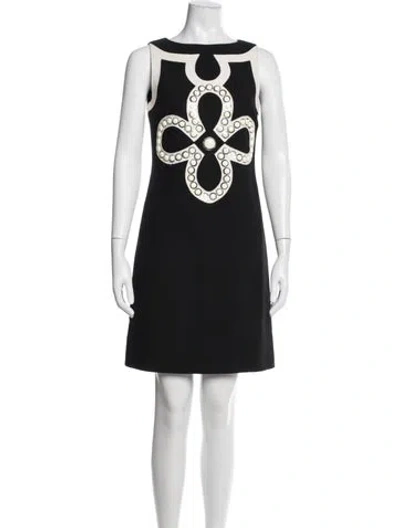 Pre-owned Tory Burch Patterned Knee-length Dress In Black