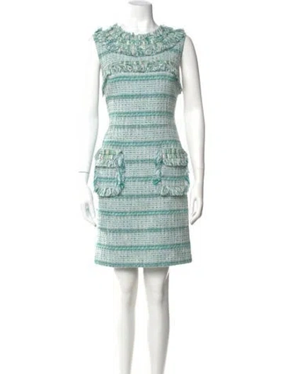 Pre-owned Tory Burch Patterned Knee-length Dress In Blue