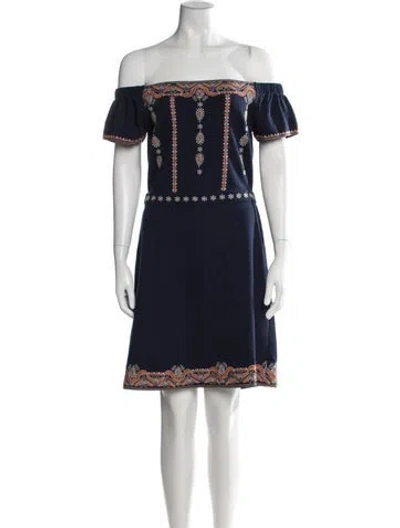 Pre-owned Tory Burch Patterned Knee-length Dress In Multi