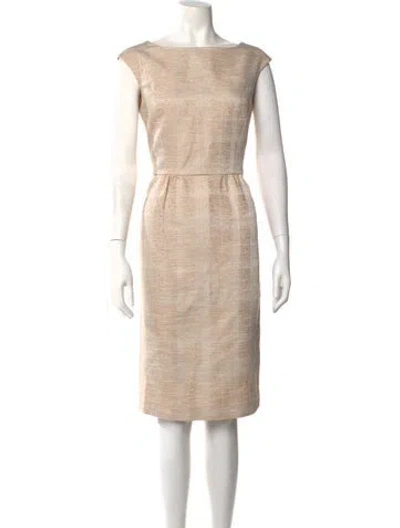 Pre-owned Tory Burch Patterned Knee-length Dress In Neutral