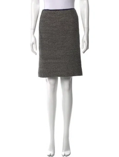 Pre-owned Tory Burch Patterned Knee-length Skirt In Black