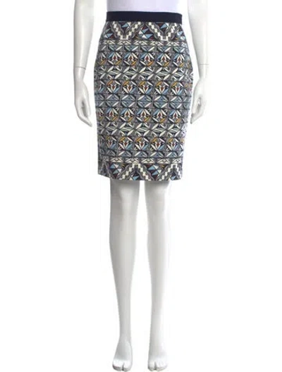 Pre-owned Tory Burch Patterned Knee-length Skirt In Blue