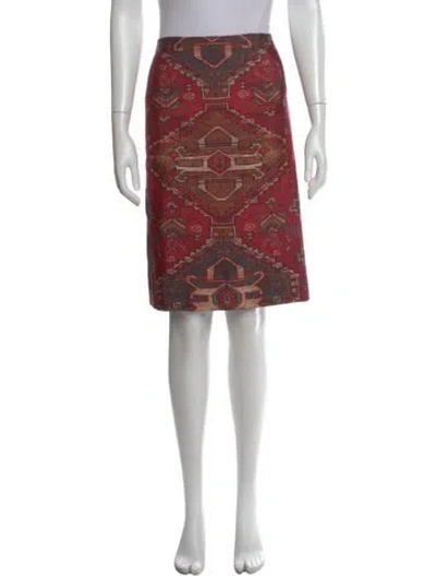 Pre-owned Tory Burch Patterned Knee-length Skirt In Red