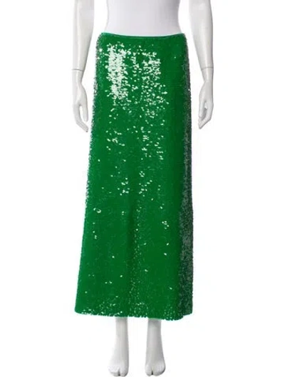 Pre-owned Tory Burch Patterned Long Skirt In Green
