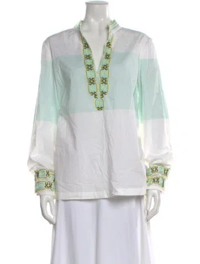 Pre-owned Tory Burch Patterned Long Sleeve Tunic W/ Tags In Multi