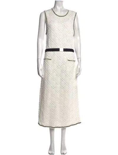 Pre-owned Tory Burch Patterned Midi Length Dress In Neutrals