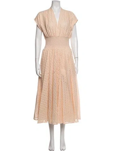 Pre-owned Tory Burch Patterned Midi Length Dress In Neutrals