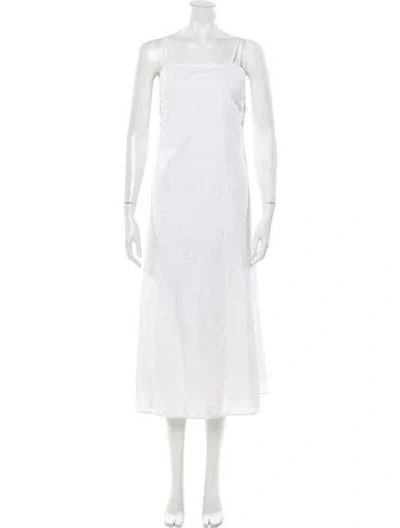 Pre-owned Tory Burch Patterned Midi Length Dress In White