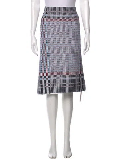 Pre-owned Tory Burch Patterned Midi Length Skirt In Blue