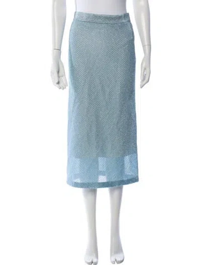 Pre-owned Tory Burch Patterned Midi Length Skirt In Blue
