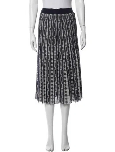 Pre-owned Tory Burch Patterned Midi Length Skirt In Blue