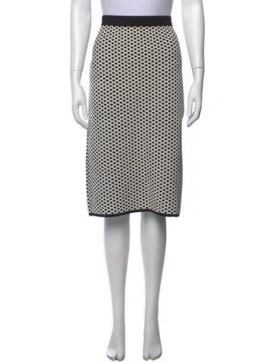 Pre-owned Tory Burch Patterned Midi Length Skirt In Blue