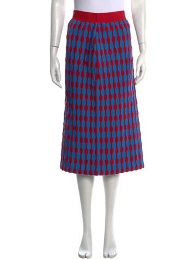 Pre-owned Tory Burch Patterned Midi Length Skirt In Blue