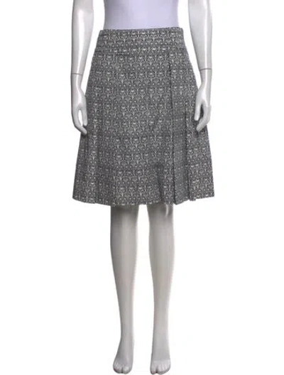 Pre-owned Tory Burch Patterned Midi Length Skirt In Blue/white
