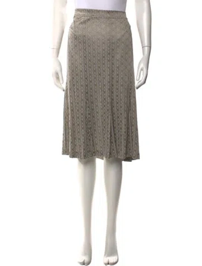 Pre-owned Tory Burch Patterned Midi Length Skirt In Brown