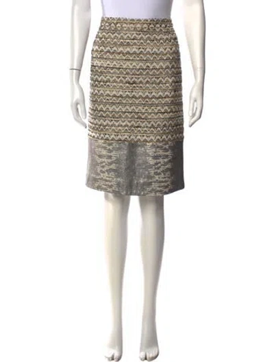 Pre-owned Tory Burch Patterned Midi Length Skirt In Neutral