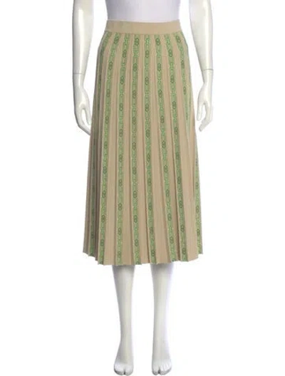 Pre-owned Tory Burch Patterned Midi Length Skirt In Neutrals