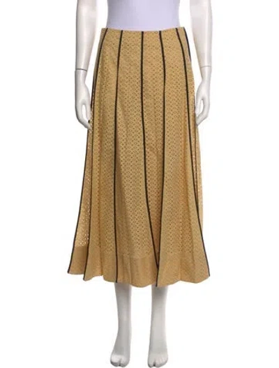 Pre-owned Tory Burch Patterned Midi Length Skirt W/ Tags In Neutrals