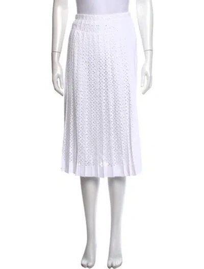 Pre-owned Tory Burch Patterned Midi Length Skirt In White