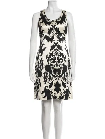 Pre-owned Tory Burch Patterned Mini Dress In Black