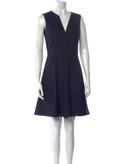 Pre-owned Tory Burch Patterned Mini Dress In Blue