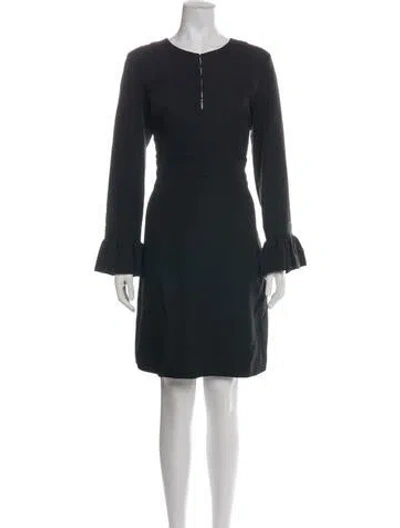 Pre-owned Tory Burch Patterned Mini Dress In Blue
