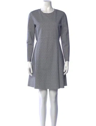 Pre-owned Tory Burch Patterned Mini Dress In Blue