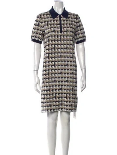 Pre-owned Tory Burch Patterned Mini Dress In Multicolor
