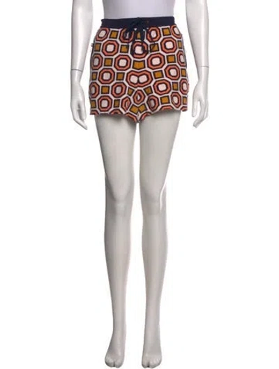 Pre-owned Tory Burch Patterned Mini Shorts In Multicolor