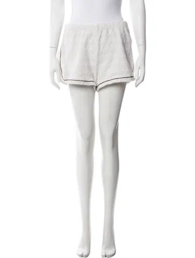 Pre-owned Tory Burch Patterned Mini Shorts In White