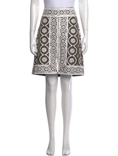 Pre-owned Tory Burch Patterned Mini Skirt In Black