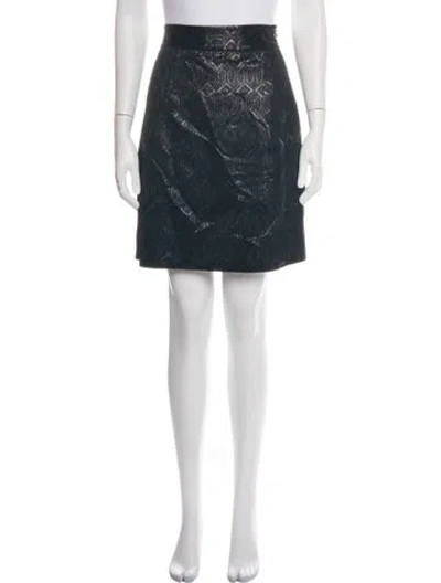 Pre-owned Tory Burch Patterned Mini Skirt In Black/metallic