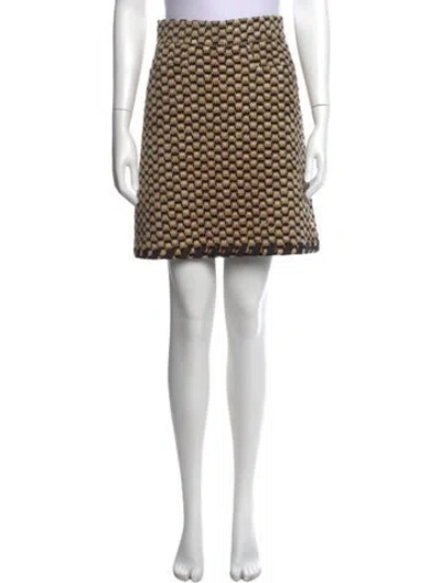 Pre-owned Tory Burch Patterned Mini Skirt In Black/neutrals